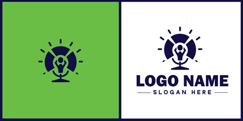 studio light icon Photography light Studio lamp Lighting fixture flat logo sign symbol editable vector