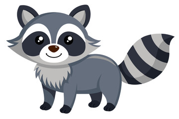 Cute Cartoon Raccoon Illustration with friendly character, perfect for kids and nature themes