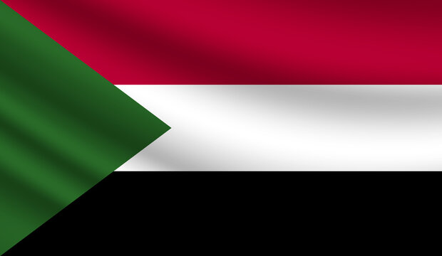 Sudan National Flag waving Sudani flag 3d