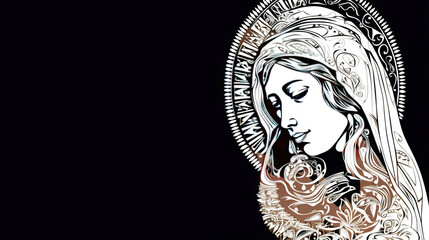 Virgen del carmen catholic religious holiday, event. Graphic women. AI generated.