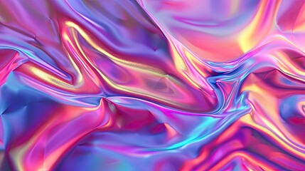 Obraz premium Abstract holographic iridescent neon liquid metal texture background. Colorful abstract gleaming fluid material..
