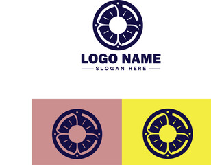 sun clock icon Sundial Solar timepiece Solar clock flat logo sign symbol editable vector