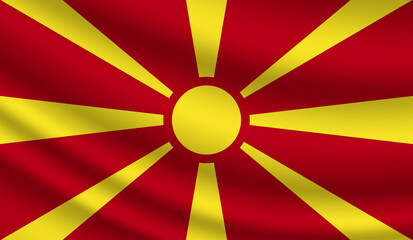 North macedonia National Flag Photo waving 3d
