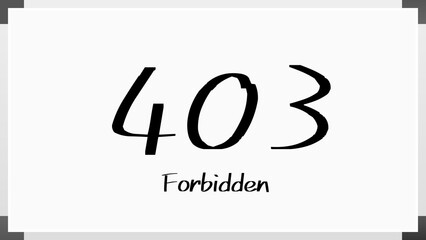 403 Forbidden のホワイトボード風イラスト