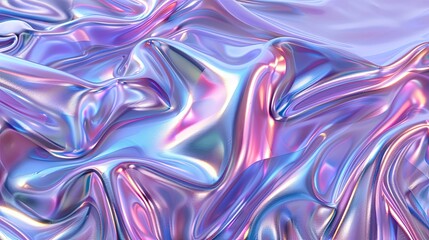 Obraz premium Abstract holographic iridescent neon liquid metal texture background. Colorful abstract gleaming fluid material..