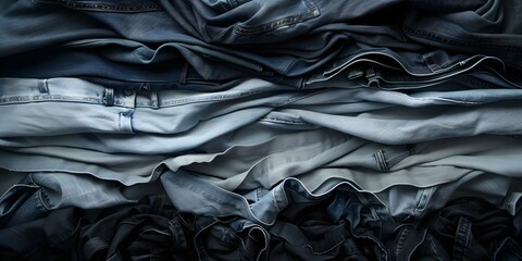 Montage showcasing denim creation process from raw cotton to finished jeans. Concept Denim Manufacturing Process, Cotton Harvesting, Fabric Production, Garment Assembly, Finished Jeans