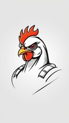 “The Regal Gaze: Stylized Chicken Emblem”