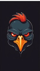 “The Regal Gaze: Stylized Chicken Emblem”