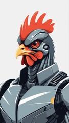 “The Regal Gaze: Stylized Chicken Emblem”