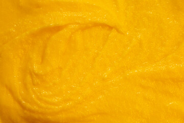 Fruit yogurt ice cream. Smoothies from fresh fruits and berries. Ice cream texture. Delicious sweet dessert close-up as a background.