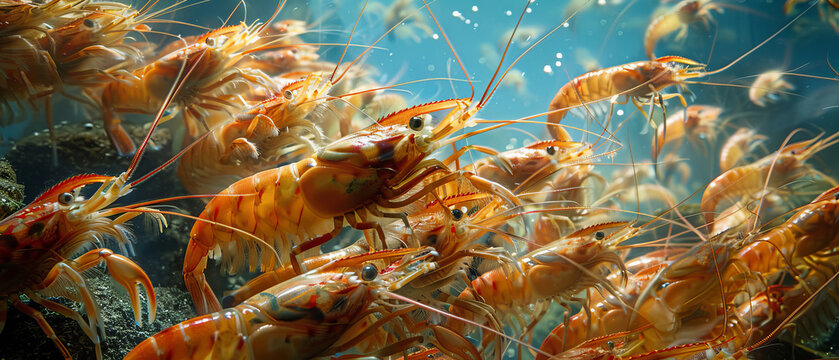 Gigantic deepsea mysid shrimp swarming