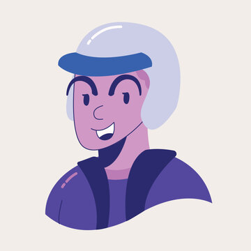 A motorcycle rider (GoJek, Grab, Maxim, InDrive) photo profile avatar illustration