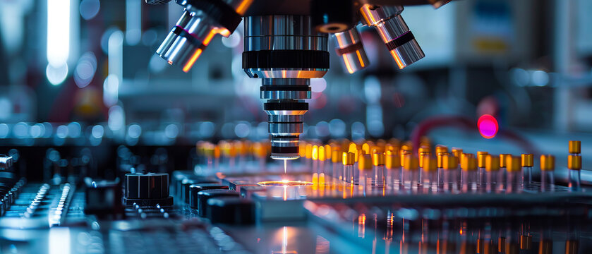 Advanced semiconductor analysis equipment in use