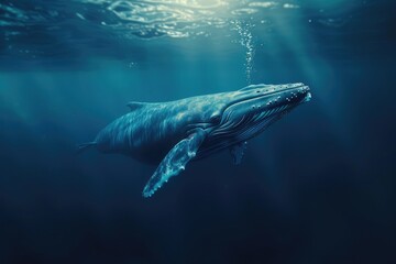 Fototapeta premium Graceful Blue Giant: Exploring the Depths