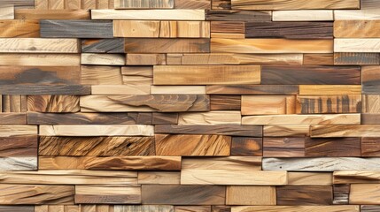 a wooden wall background with the texture of natural wood planks, evoking retro and vintage charm, suitable for interior design or wallpaper purposes. SEAMLESS PATTERN