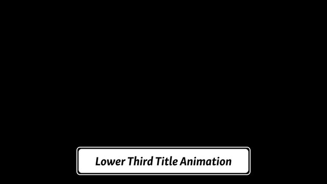 Simple Slide In Lower Thirds Title Animation