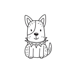 Fototapeta premium funny dog with spike collar doodle