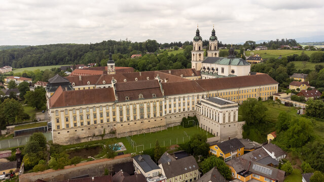Monastery of St. Florian in Upper Austria, drone shot