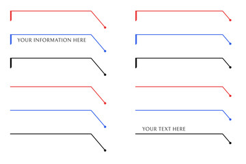 Obraz premium Collection of connection lines in red, blue, and black - Set of information indicator lines isolated on white background - Vector elements for infographics designs - Link lines