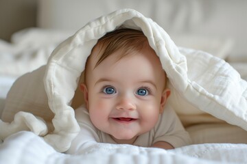 Radiant Baby: Pure Happiness in a Cozy Nest