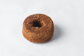 homemade small vanilla bundt cakes, vanilla bundlette on a white background