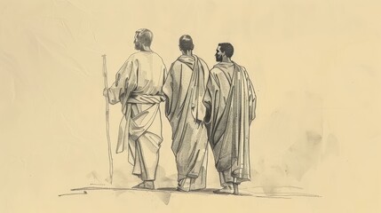 Hebrews 7 Biblical Illustration: Melchizedek, Priesthood, Jesus' Superiority, Beige Background, Copyspace