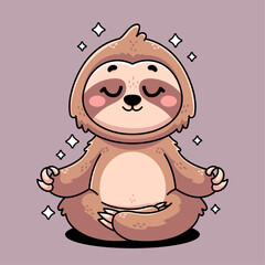 Cartoon Yoga Sloth