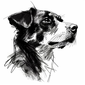 recommend clip art: Hand sketch drawing. Vector illustration of cute dog