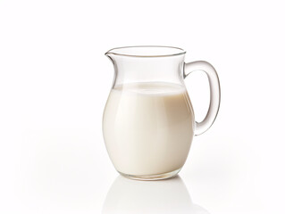a glass pitcher of milk