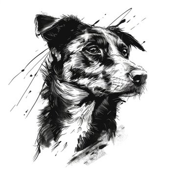 recommend clip art: Hand sketch drawing. Vector illustration of cute dog