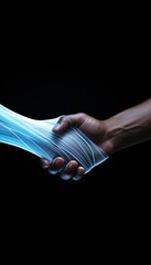 a close-up of a hand shaking