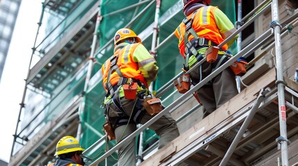 Fototapeta premium Executing Work at Heights Safely: Step-by-Step Process