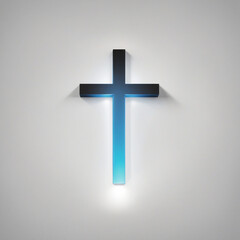 Obraz premium Resurrection of Jesus Christ Cross Icon Vector Illustration with Copy Space