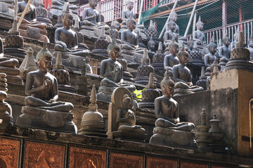 Ancient Buddha statues of Gangaramaya Temple