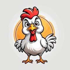 Chicken Cartoon Design Very Cool