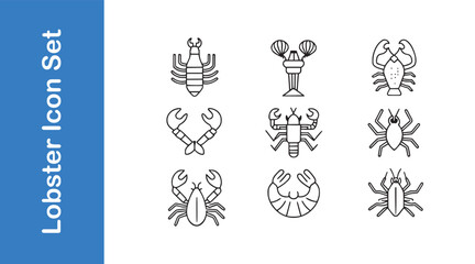 Lobster icon set with vector collections. 