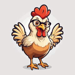 Chicken Cartoon Design Very Cool