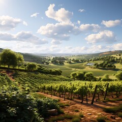 Fototapeta premium a vineyard in the hills