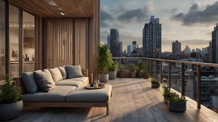intriguing Scandinavian-style balcony of a middle-class home