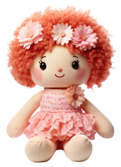 Fototapeta premium PNG Flower doll toy white background.