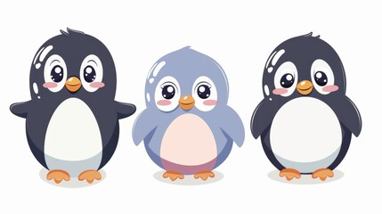 Naklejka premium Penguin. Flat vector illustration of cute animal. Baby nursery art.