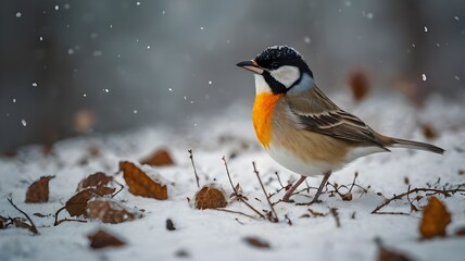 Obraz premium robin on snow