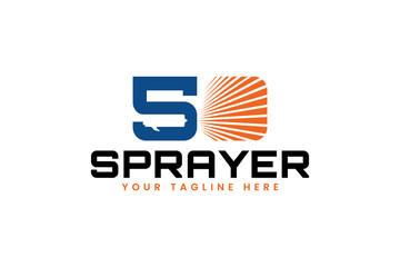 letter S O or 5 0 with sprayer logo design for repair and service company