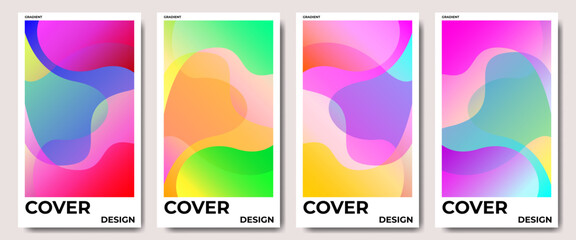 Abstract poster gradient design set in modern style