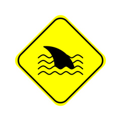 shark warning sign, shark icon