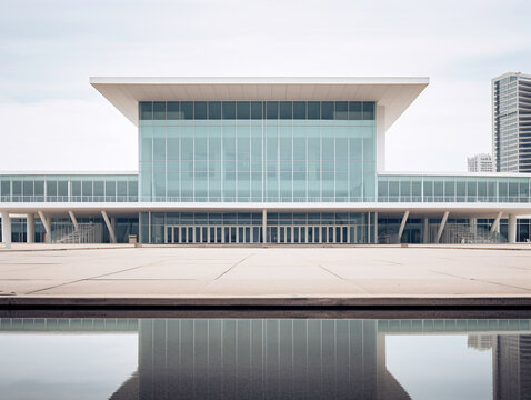 a building with a large glass facade - Powered by Adobe