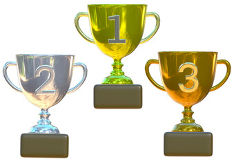 トロフィーの3ⅾイラスト　