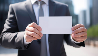 a man in a suit holding a piece of paper