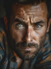 Obraz premium portrait of a man with a beard and blue eyes