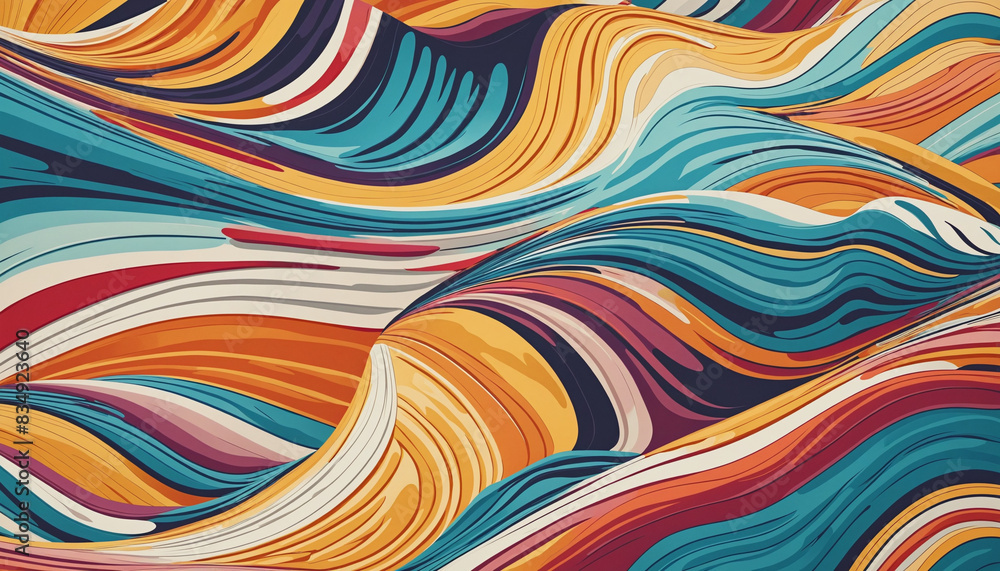Aufkleber geometric abstract vector background design with dynamic white waves